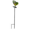 Vue détaillée du piquet de jardin papillon en fer et verre teinté, décoration exté. - Sac à bulles / Papillon Vert