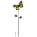 Piquet de jardin papillon en fer art de cour en métal pour décoration de pelouse. - Sac à bulles / Jaune