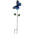 Piquet de jardin papillon en métal décoration de pelouse art de cour bleu vif support - Sac à bulles / Bleu