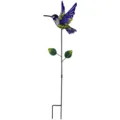 Piquet de jardin colibri en métal pour décoration extérieure de cour et pelouse, bel art de jardin. - Sac à bulles / Violet