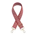Replacement bag strap red white chevron pattern adjustable shoulder cross body bag belt accessory - Wine Red S-1