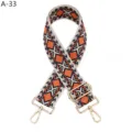 Adjustable replacement bag strap with geometric diamond pattern and gold-tone hardware details. - A-33 Khaki Blue Orange