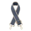 Courroie d'épaule de rechange pour sacs de femmes, bandoulière large réglable bleu et beige. - E-6