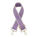 Sangle de sac de rechange géométrique violette et beige avec des accessoires dorés. - E-5