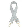 Correa de repuesto para bolso cruzado ancha ajustable tejida con herrajes dorados. - Q-1 light blue