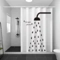 Waterproof shower curtain minimalist black and white drop pattern bathroom decor fabric - Shower Head Thickened / Shower Curtain Width 120 x Height 180 + Hooks