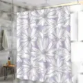 Purple floral shower curtain waterproof fabric bathroom decor elegant botanical design style - 90*180 / H-0814