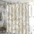 Waterproof mildew resistant botanical shower curtain with elegant floral line art for bathroom. - 90*180 / H-0954