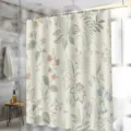 Rideau de douche floral étanche, rideau de séparation de salle de bain botanique. - H-0938