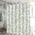 Rideau de douche en tissu imperméable avec élégant motif botanique de feuilles. - H-0939