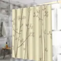 Rideau de douche floral imperméable pour salle de bains, tissu résistant à la moisissure - H-0940