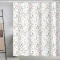 Rideau de douche en tissu imperméable avec motif de fleurs sauvages pour la salle de bain. - 180*180 Seul Rideau de Douche avec Crochets 380g / YL286