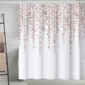 Rideau de douche en polyester étanche avec motif floral pour salle de bain moderne. - 180*180 Seul Rideau de Douche avec Crochets 380g / YL260