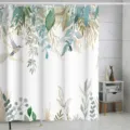 Rideau de douche étanche en polyester avec élégant imprimé botanique aquarelle et colibri. - 180*180 Seul Rideau de Douche avec Crochets 380g / 54