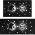 Gothic celestial sun and moon skull pattern non-slip floor mat for kitchen, bathroom or desk. - 43 x 60 + 43 x 120 cm / Gothic Print