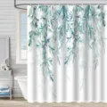 Rideau de douche étanche en polyester à motif botanique dans une salle de bains. - 180*180 Seul Rideau de Douche avec Crochets 380g / yj-994