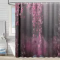 Rideau de douche étanche en tissu avec magnifique impression numérique de cerisier rose. - 180*180 Seul Rideau de Douche avec Crochets 380g / yj-911