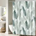 Waterproof botanical leaf shower curtain, mildew resistant bathroom curtain for home. - 90*180 / H-0702 Green Leaves