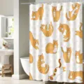 waterproof shower curtain with cute orange cat pattern for bathroom home decoration - H-0705 Cartoon Cat
