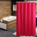 Bright pink solid color waterproof shower curtain PEVA bathroom partition curtain variant. - 180*180cm / Watermelon red