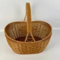 Κολάθι πικνίκ από λυγαρή για εξωτερικούς χώρους, πρακτικό καλάθι αγορών με ανθεκτική λαβή. - Καρδιά Μεγάλο Καλάθι