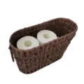 Brown woven storage basket for sundries and snacks, made with natural grass, durable and stylish. - 40*16.5*24CM / Dark Coffee Imitation Rattan Without Lid