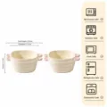 Set van 4 cremékleurige keramische kommen met dubbele oren voor bakken, eieren en salades. - 6,25 Inch Binaurale Kom 4 Stk