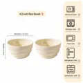 Lot de 2 bols à riz en céramique, design côtelé crème minimaliste pour un usage quotidien en cuisine. - Bols à riz 4,5 pouces (Lot de 2)