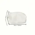 White quilted waffle makeup pouch large capacity portable cosmetic travel zipper storage bag - Fixed Color Quilted Makeup Bag