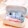Quilted cosmetic storage bag with compartments for hair styling tools and accessories travel use. - Bee Multifunctional Hair Care Makeup Storage