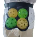 Pickleball waist bag storage pouch holding four balls with adjustable strap for training. - 4-Ball Style / Black