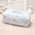 Quilted floral travel cosmetic bag with handle, large capacity storage for hair tools. - White Orchid Multifunctional Hair Care Makeup Storage