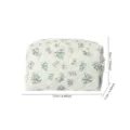 Quilted floral cosmetic bag, portable makeup pouch with zipper closure for travel and daily use. - Gourd Floral Large Capacity Cosmetic Bag