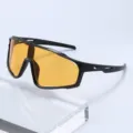 Cycling sunglasses black frame yellow lens outdoor sports windproof UV protection item - Matte Black Frame Night Vision Lens