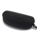 Black hard shell zipper sunglasses case with hook, durable protective portable eyewear storage. - Ball Storage Case