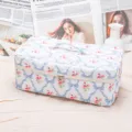 Quilted makeup bag with floral and bow pattern, large capacity portable travel storage bag. - Blue Butterfly Love Multifunctional Hair Care Makeup Storage