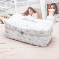 Quilted hair styling tool cosmetic bag, portable travel organizer with large capacity floral print. - Cat Multifunctional Hair Care Makeup Storage