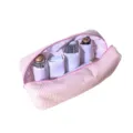 Pink waffle storage bag for hair styling tools, large portable zipper organizer pouch. - Pink Waffle