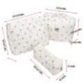 Quilted floral cosmetic bag set multi-size portable makeup pouch travel storage organizer - Plaid Red Flower Quilted Cosmetic Storage Bag 3-Piece Set