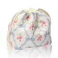 Quilted floral drawstring makeup bag, cute vintage rose cosmetic pouch for daily travel. - Red Butterfly Love Quilted Drawstring Cosmetic Pouch