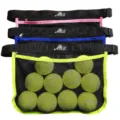 Tennis ball holder waist bag, portable mesh training pouch for sports, pickleball storage. - Custom Style / Color Block