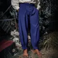 Medieval Pirate Gothic Men Casual Pants High Waist Loose Harem Trousers New Style - S / Blue