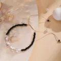 Bracelet de perles fait main avec cordon réglable, bijou d'été minimaliste vue de détail. - 11#