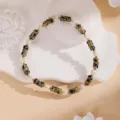 Elegante braccialetto di perle vintage con dettagli in pietra naturale per l'estate - 13#