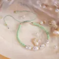Bracelet de perles vertes fraîches d'été réglable, bijoux pour femmes au design de niche. - 7#