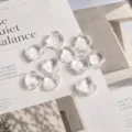 Clear glass ginkgo beads detail view, double hole shaped beads for DIY jewelry making material. - 10g Approx 44 Beads / Ice Clear Crystal