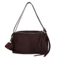 Retro grote capaciteit suède schoudertas, casual fashion commuter tas met kleine pouch - Eén maat / koffiekleur