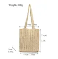 Beige Baumwolle Häkeln Stroh Tote Tasche, handgefertigte hohle Schultertasche Strand. - offene Oberseite / Gebrochenes Weiß