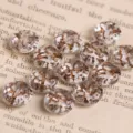 Perles en verre tchèques 14mm perles en vrac tambour transparent pour fabrication bijoux - 1 Pièce/Paquet / Bronze Cristal