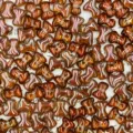 Perles en verre tchèques forme os en T couleur ambre accessoires de bijoux DIY vue détail - Ambre